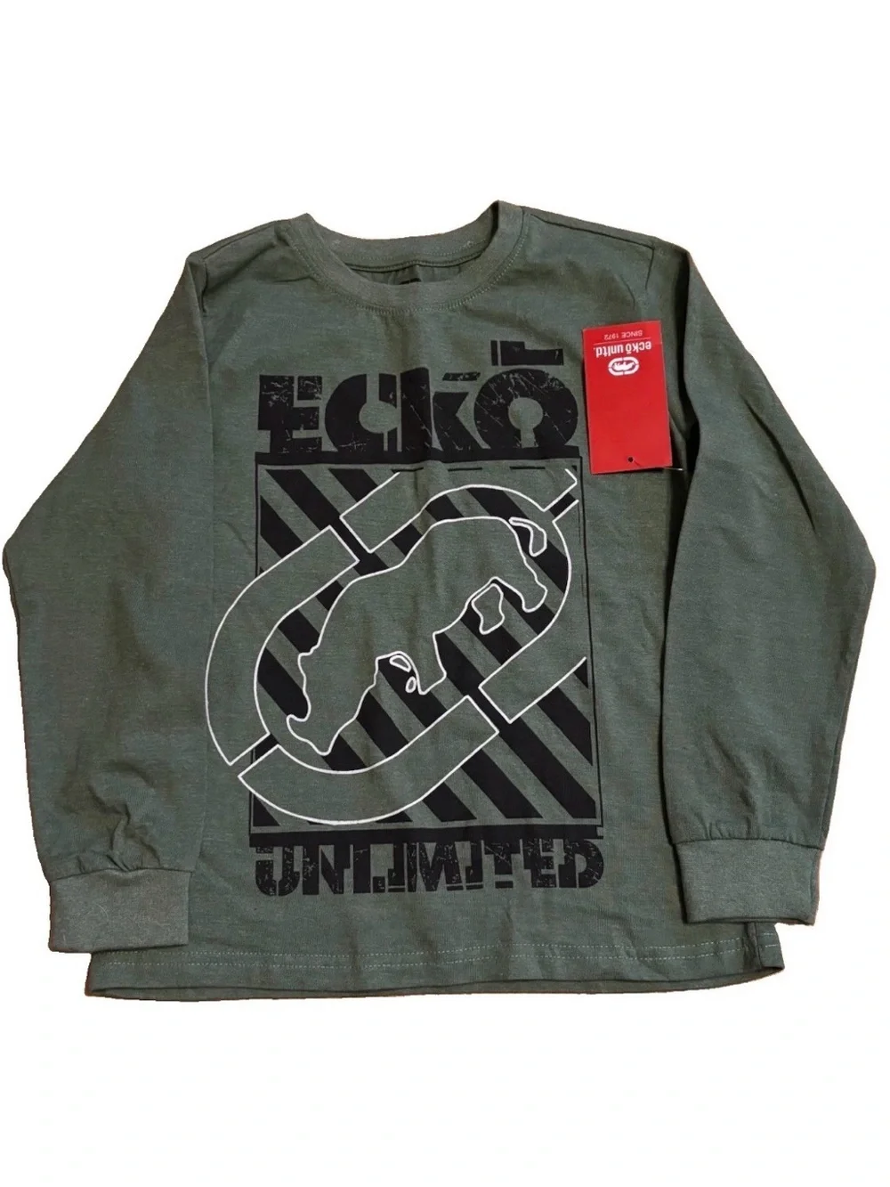 Ecko Unlimited Olive Green Boys Graphic Top with Black Logo Joggers